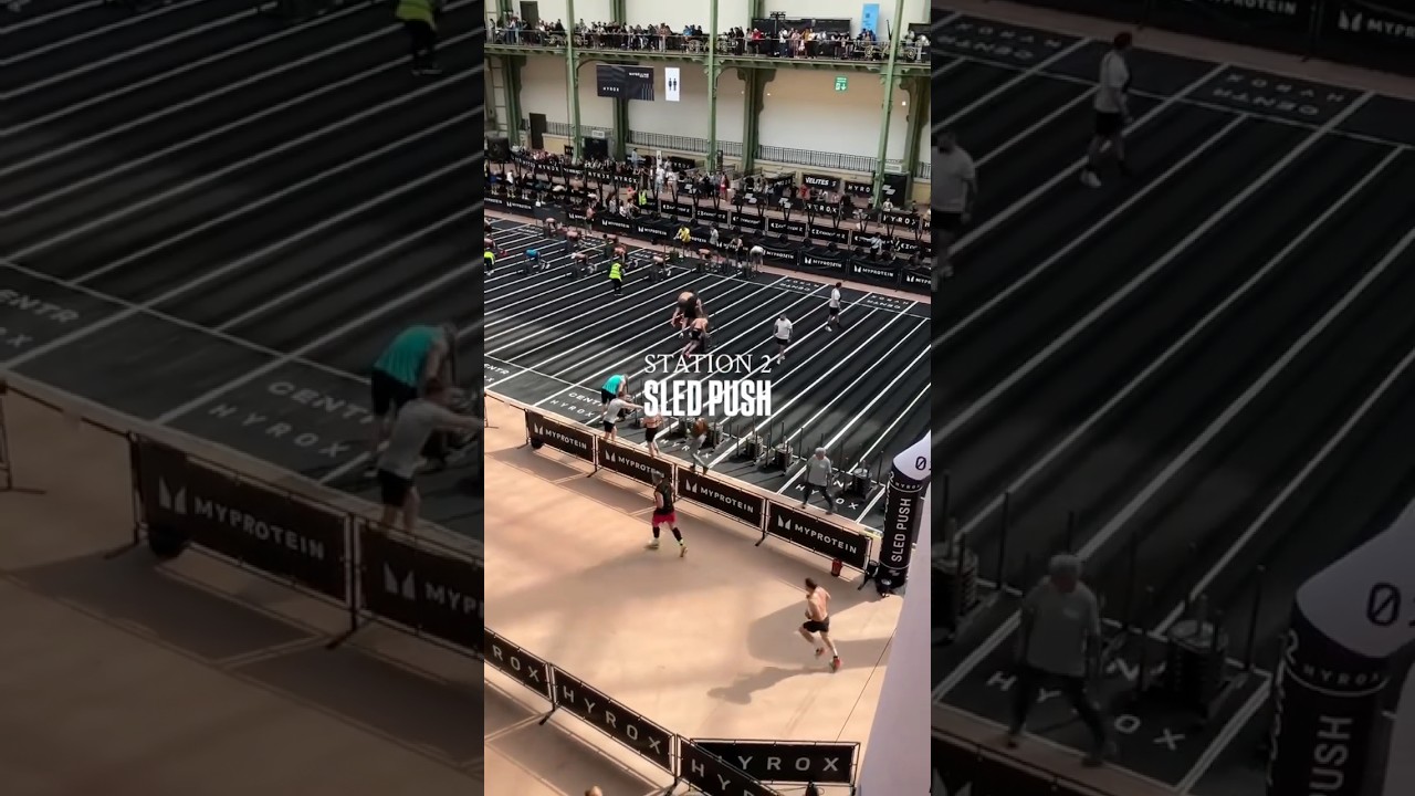 STATION 2 - SLED PUSH #hyrox #sports #sledpush #grandpalais